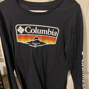 Columbia Black and Red Long Sleeve Tee